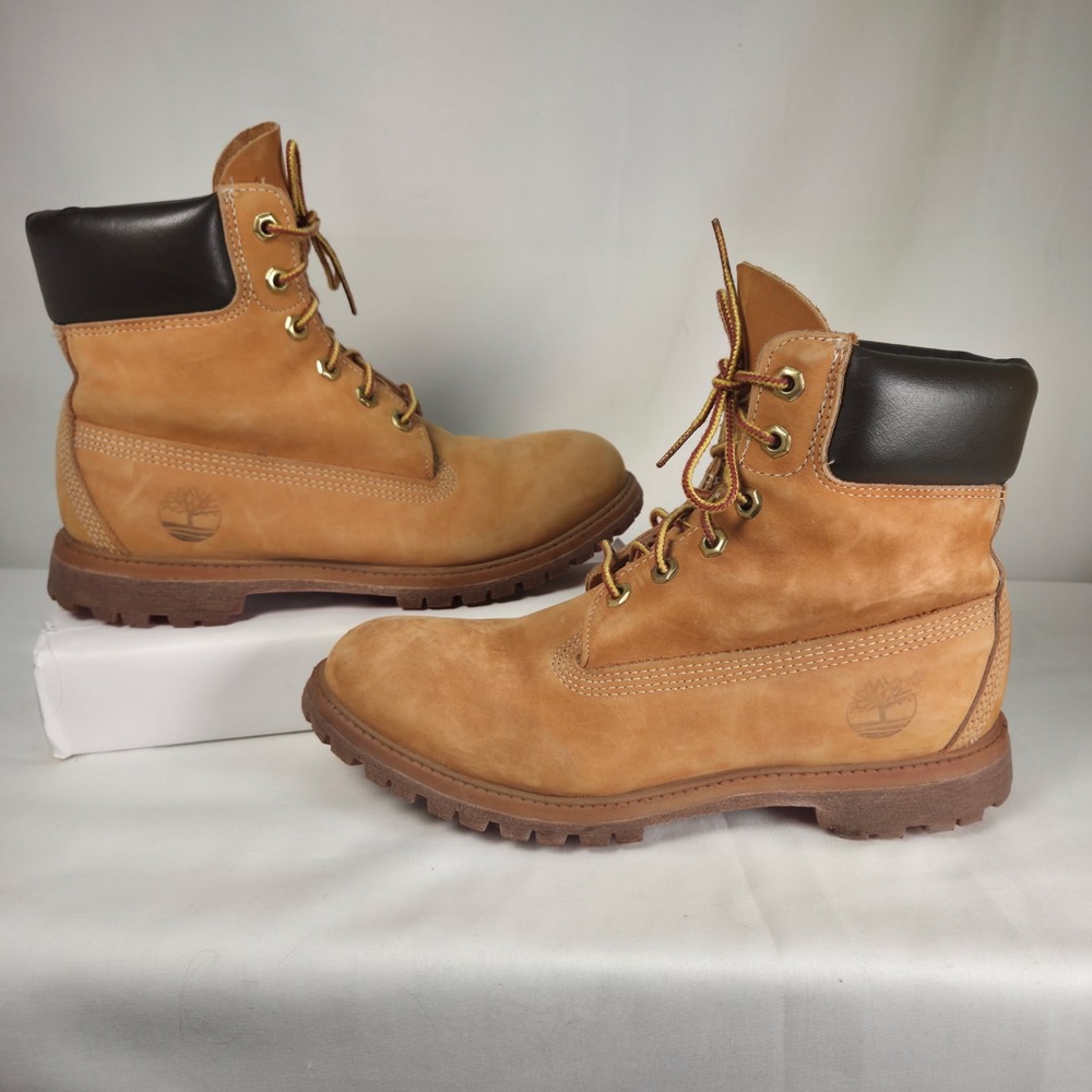 VTG Timberland  Premium 6" Waterproof Boot Wheat Nubuck Mens 8.5 Classic 10361